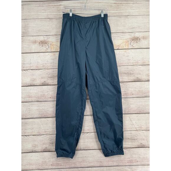 Vintage 90's Nike Rain Pants Men's Size Medium Blue Nylon Elastic Waist - Picture 1 of 15